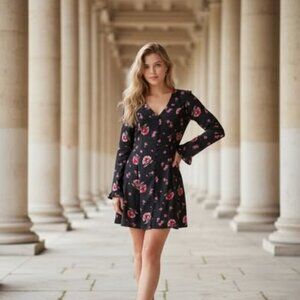 BUTTON DOWN FLORAL DRESS